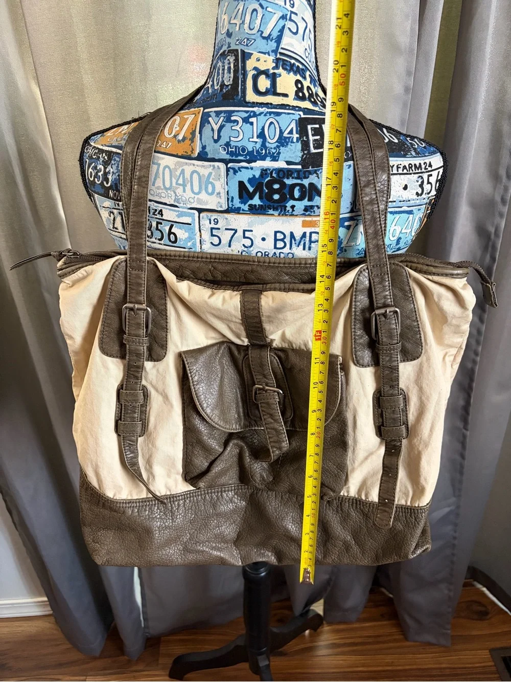 Converse Brown Tote Shoulder Purse Bag - Two-Tone Neutral